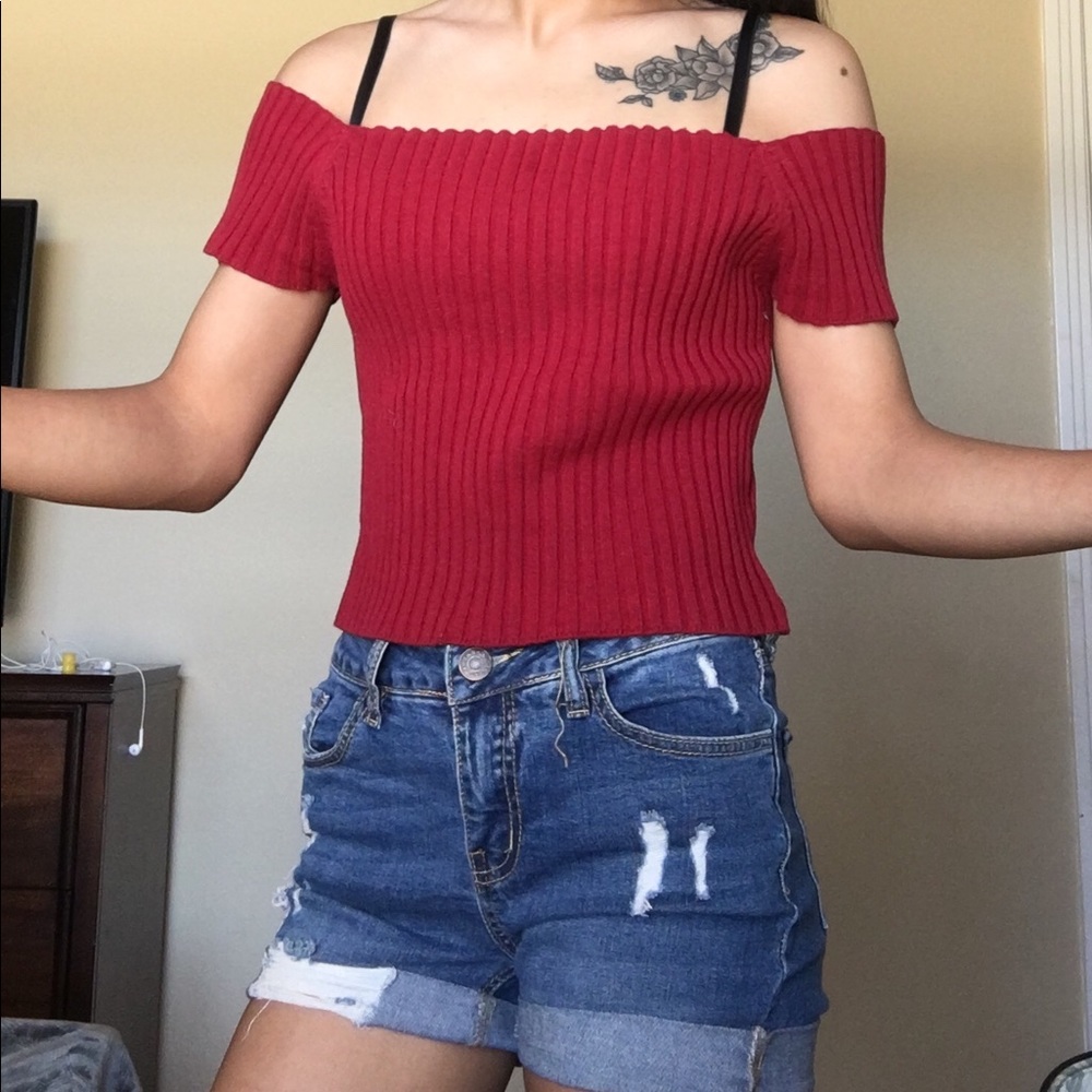 Off the shoulder crop top